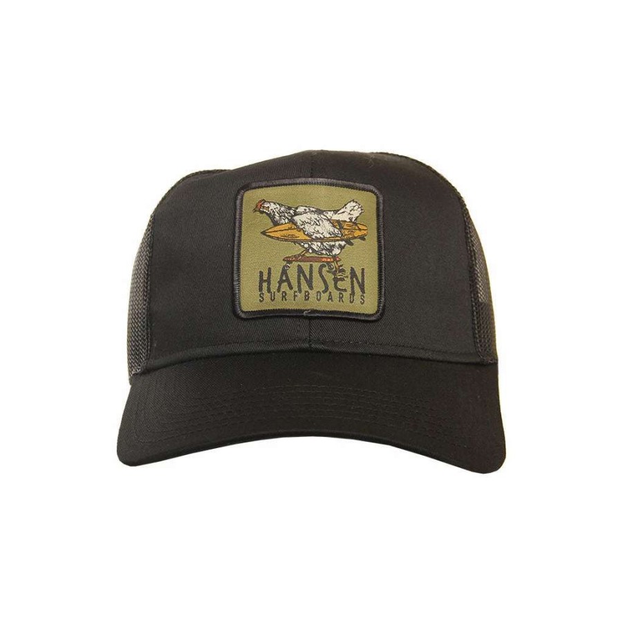 Mens * | Hansen Hansen Hat Chicken Patch Trucker Black (Blk)