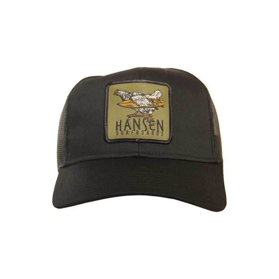 Accessories * | Hansen Hansen Hat Chicken Patch Trucker Black (Blk)