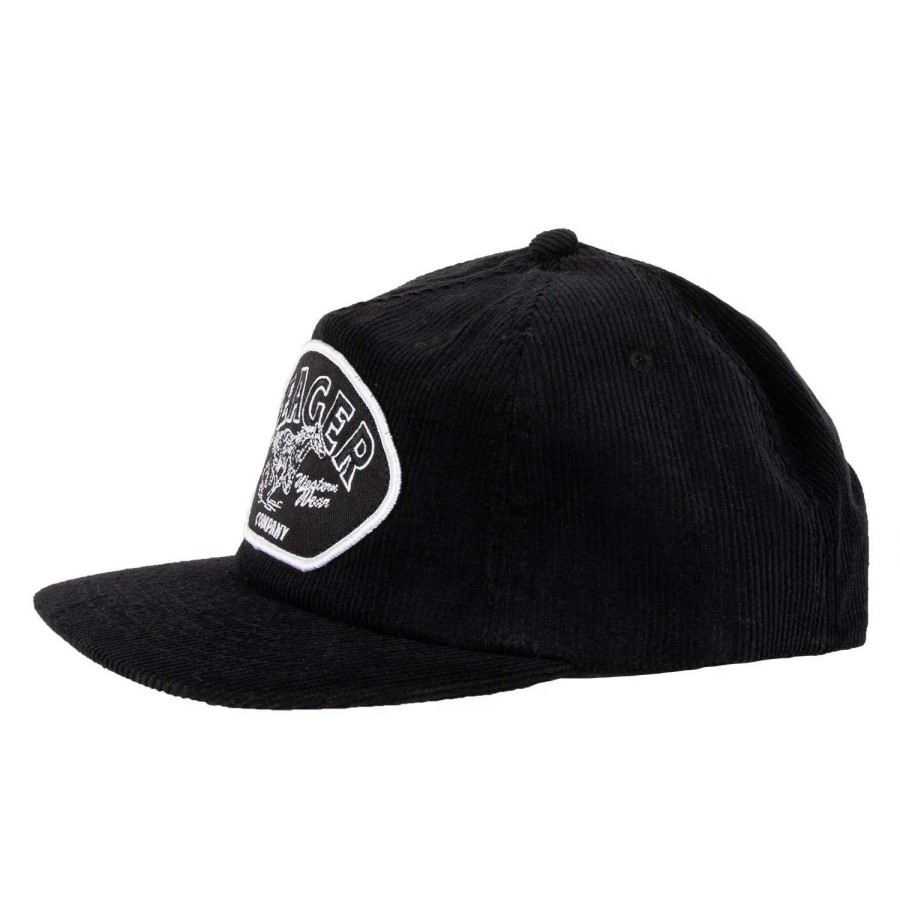 Mens * | Seager Hat Heritage Corduroy Snapback Black (Blk)