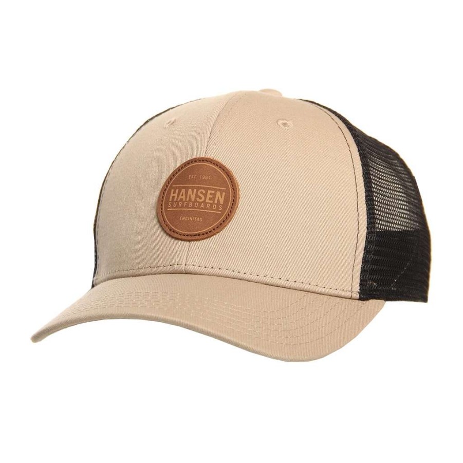 Mens * | Hansen Hat Box Patch Leather Trucker