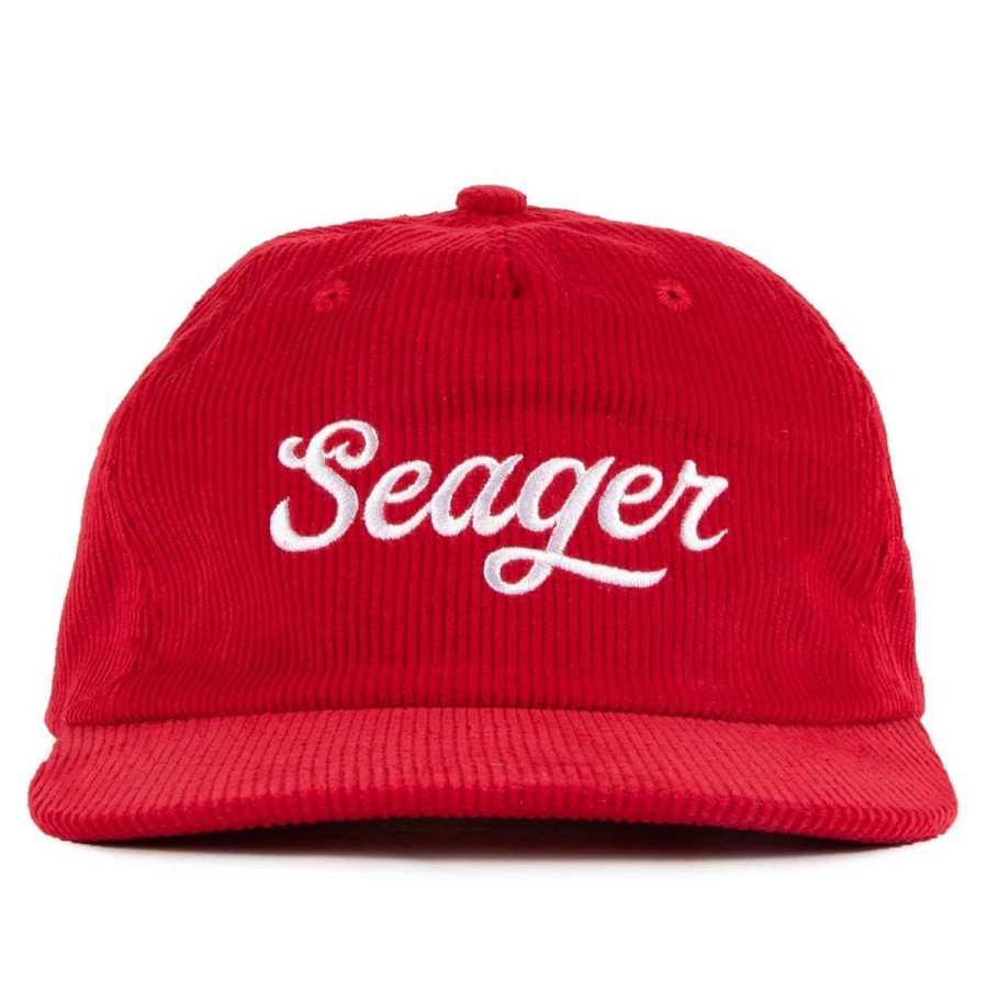 Accessories * | Seager Hat Big Corduroy Snapback Red