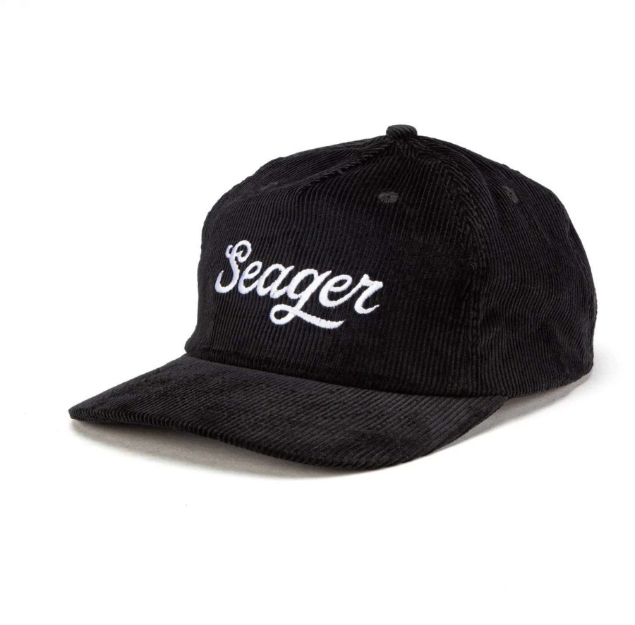 Mens * | Seager Hat Big Corduroy Snapback Black