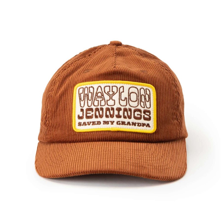 Mens * | Seager Hat Seager X Waylon Jennings Grandpa Snapback Brown (Brn)