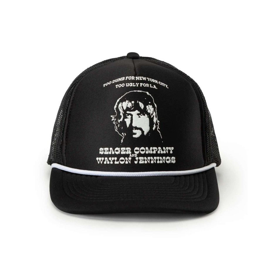 Accessories * | Seager Hat Seager X Waylon Jennings Dumb Ugly Snapback Vintage Black (Blk)