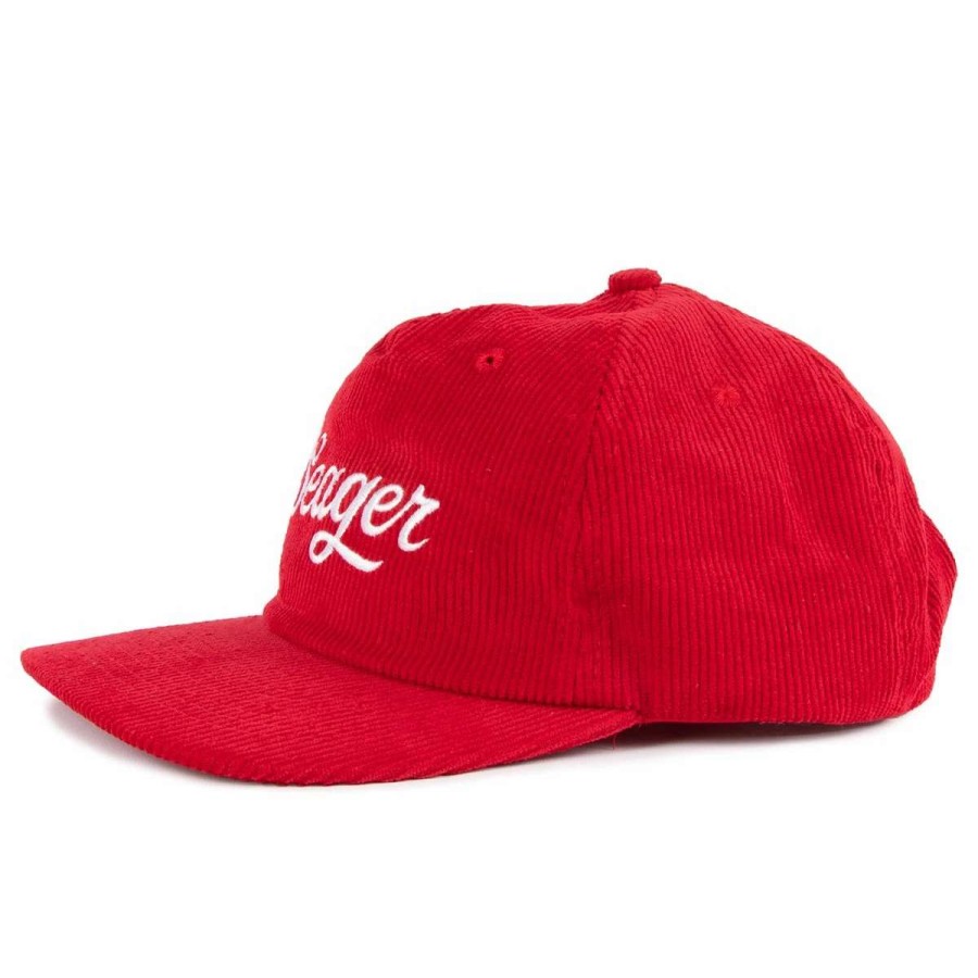 Mens * | Seager Hat Big Corduroy Snapback Red