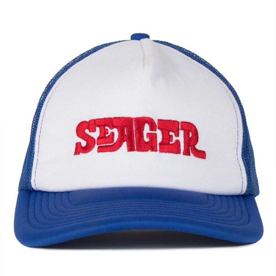 Mens * | Seager Hat Lot Foam Mesh Snapback White/Blue (Blu)