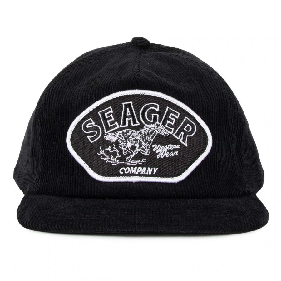 Accessories * | Seager Hat Heritage Corduroy Snapback Black (Blk)