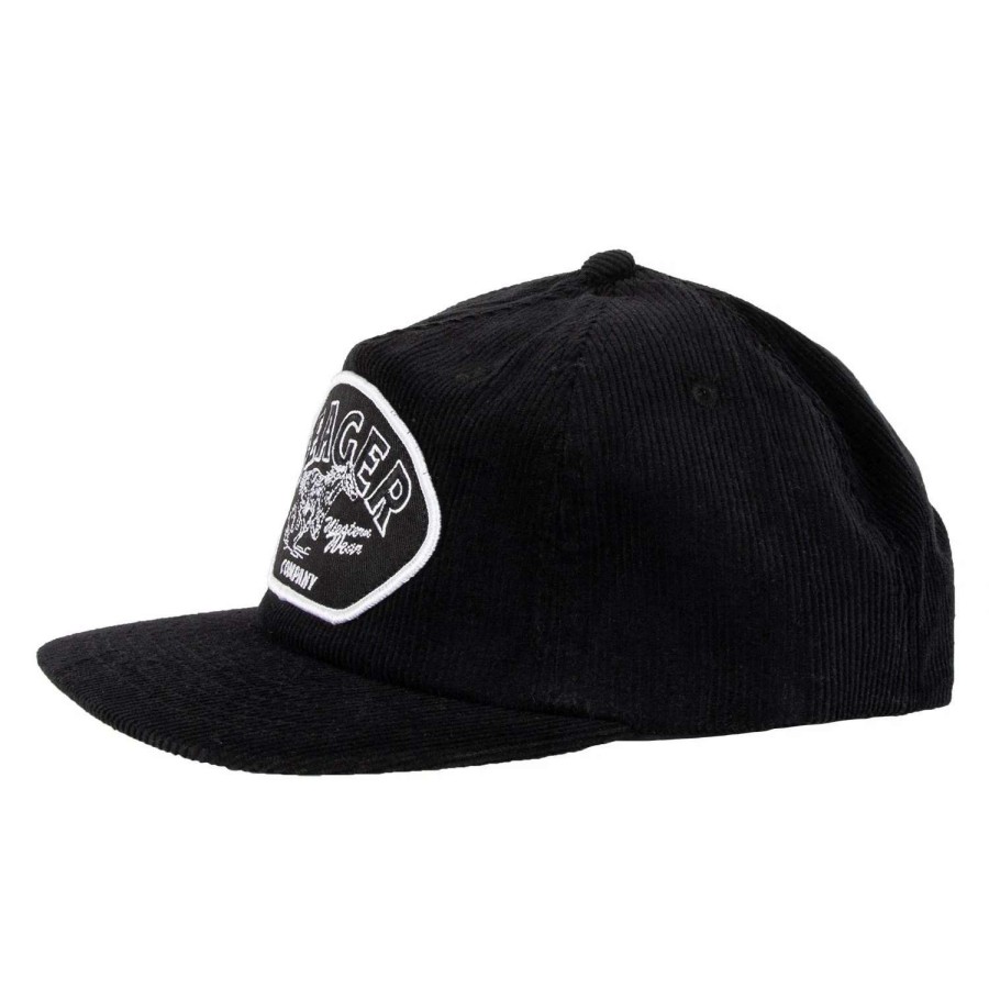 Accessories * | Seager Hat Heritage Corduroy Snapback Black (Blk)