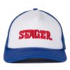 Accessories * | Seager Hat Lot Foam Mesh Snapback White/Blue (Blu)